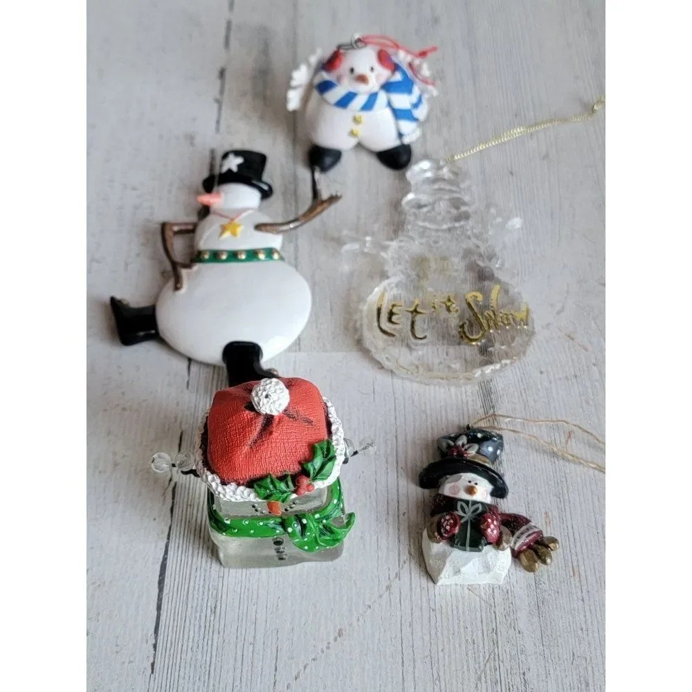 Ice Cube Snowman variety snowflake snow set mistletoe Xmas ornament‎